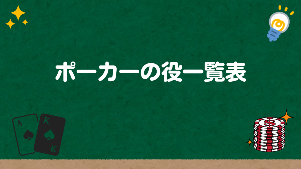 ポーカーの役一覧表